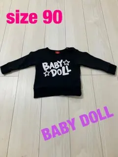 子供服　長袖　トレーナー　90 黒　ブラック　baby doll ベビードール