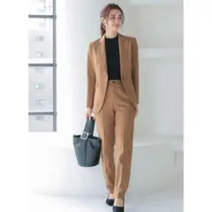 【ラスト1点】新品 未使用 M ブラウン スリム ジャケット スラックス スーツ