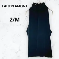 ＊ロートレアモン＊ベロア ハイネック ノースリーブ トップス 2 M ブラック