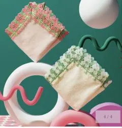 【値引不可】近沢レース タオルハンカチ ハナミズキ アイボリー