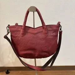 IBIZA イビサ 2way ハンドバッグ ショルダーバッグ レザー 本革製 赤のサムネイル