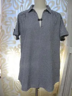 美品：格子柄 半袖プルオーバー