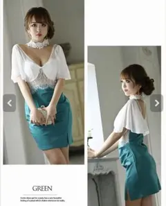 Rew-you ランジェリー風袖付きドレス(276)