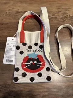 Tomatonic 黒猫デザイン スマホショルダーバッグ