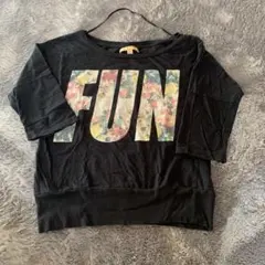 ZARA レディース　トップス　七分袖　花柄　ロゴ　ショート丈　クロップド丈