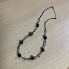 最終大幅値下げ‼️緑のビーズとクリスタルのネックレスセット