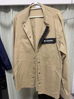 Columbia ベージュ ボタンシャツ Lサイズ