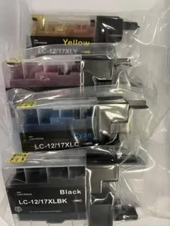 ブラザー用4本自由組み合わせ　LC12/17BK 4色バック　増量版互換インクのサムネイル