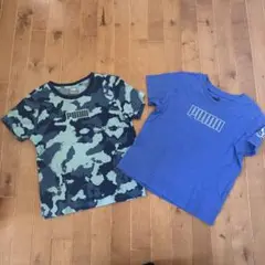PUMA ロゴ入り Tシャツ 青　2着セット　120