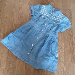 組曲　デニム刺繍半袖ワンピース