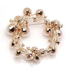 パール ブローチ ゴールド ラインストーン コサージュ 冠婚葬祭フォーマル入学式