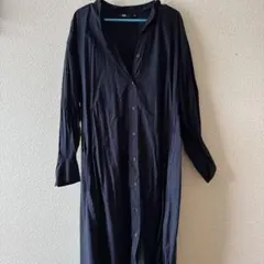 UNIQLOネイビー シャツワンピース 長袖