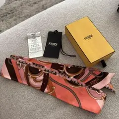 美品 FENDI フェンディ ズッカ柄ロングスカーフ シルク - メルカリ