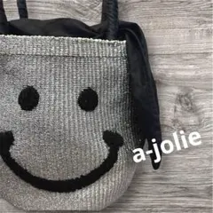 ⭐︎a-jolie⭐︎アジョリー メタリックスマイルカゴバッグ　シルバーのサムネイル