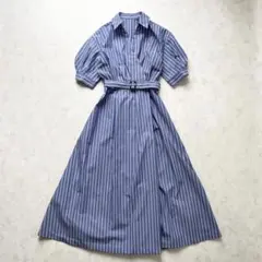 【極美品】ナチュラルビューティーベーシック スキッパーフォルムシャツワンピース