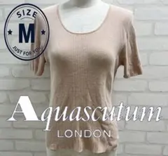 ★美品★ Aquascutum 半袖 ニット ベージュ Mサイズのサムネイル