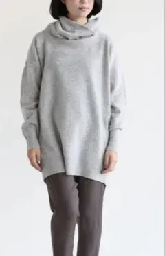 1回着　美品　マカフィー　ラムカシミヤ　タートルネック　プルオーバー　ニット　S