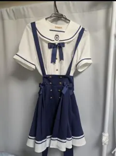 新品・未使用】メタモルフォーゼ セーラーワンピース 白×紺 - メルカリ