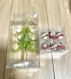 西欧 ガラス製クリスマスツリー オーナメント付き