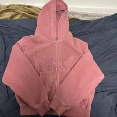 BlessU ピンク ジップアップパーカー