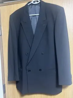 ブラックダブルブレストスーツジャケット
