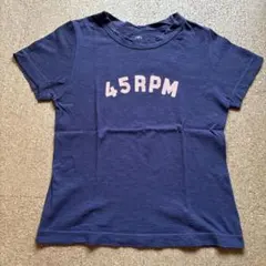 45rpm ロゴ半袖Tシャツ　ネイビーのサムネイル
