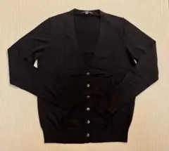 【新品・未使用】ユニクロ メリノ Vネックカーディガン M ブラック