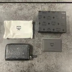 MCM ブラックレザー 二つ折り財布