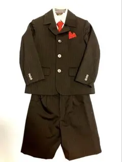 フォーマルスーツ セット 120cm 赤いネクタイ付き【美品】一回のみ着用