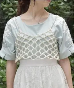axes femme ダイヤ編みパールビスチェのサムネイル