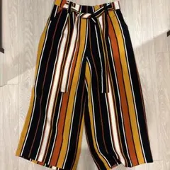 ZARA ストライプ柄 ワイドパンツ