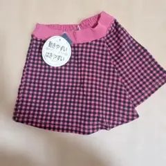 チェック柄ハーフパンツ 100cm 黒とピンク