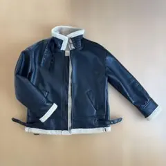 ブラックレザージャケット ボア裏地付き