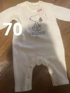 PEANUTS スヌーピー ロンパース カバーオール　裏起毛