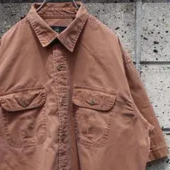 RED HEAD 茶色 くすみカラー 色落ち色褪せ◎ ゆったり 古着 半袖シャツ