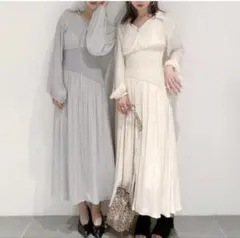 SNIDEL ウエストリブシャツワンピース