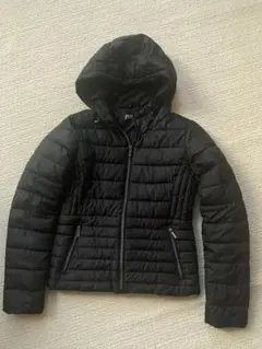 ZARA ブラック キルティングジャケット フード付き