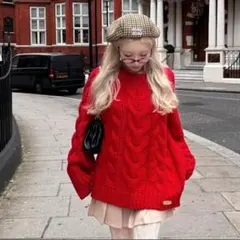 完売品トリートユアセルフ vintage like big cable knit