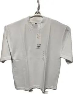 エアリズムコットンオーバーサイズモックネックTシャツ L ユニクロ UNIQLO