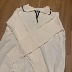 【YELLOW】アイボリーポロシャツ 長袖ニット