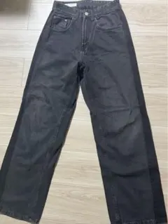 ZARA ブラック ワイドレッグデニム