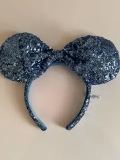 ミニーカチューシャ　青　スパンコール　ディズニーランド