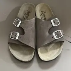 新品未使用　AUTENTI　オーテンティ　レザーサンダル　ダークブラウン　37