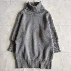23区 タートルニット グレー38 アルパカ混 ローゲージ ゆったり