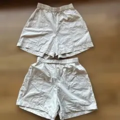 UNIQLO ベージュ コットン ハーフパンツ 160cm 2枚セット