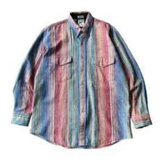 ROPER ストライプシャツ ボタンダウン 長袖 マルチカラー USAビンテージのサムネイル