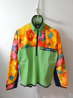 KAVU スローシャツ ハーフジップ プルオーバー タイダイ柄 オレンジ緑 XSのサムネイル