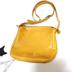 Dakota ダコタ★本革レザーイエローショルダーバッグ★USED