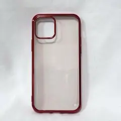 iPhone スマホケース クリアジェリーケース メタル レッド 5.9インチ