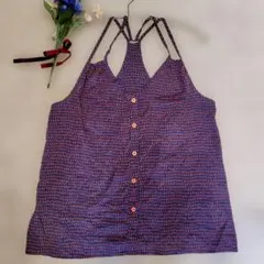 ストラップ付きキャミソール 紺とオレンジ